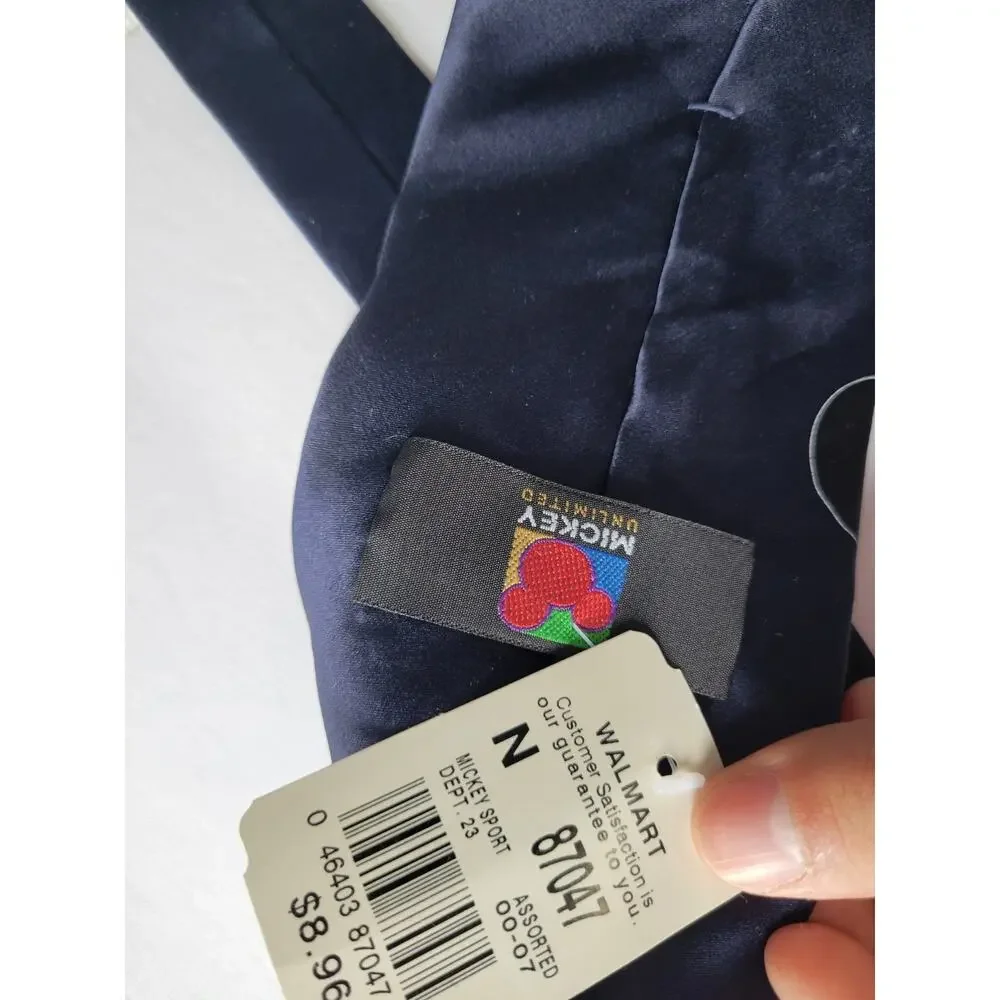 Mickey Unlimited Disney Mens 100% Silk Sporty Mickey Mouse Tie NWT Navy